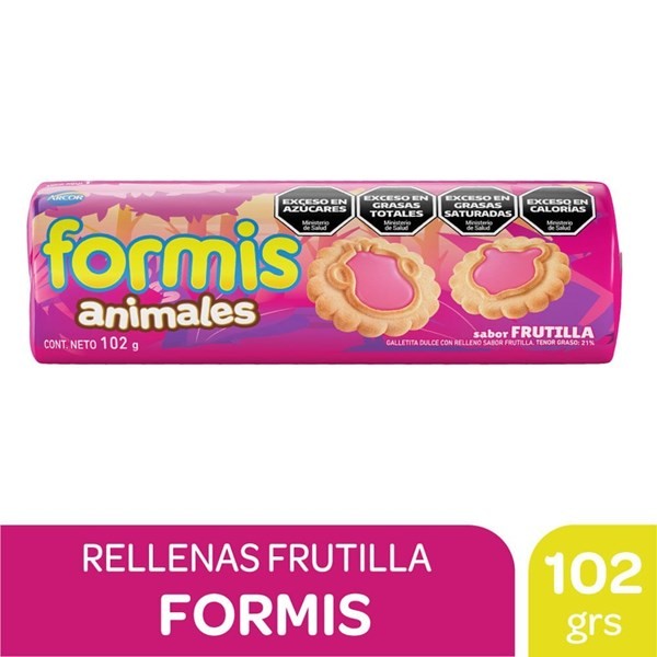Galletitas Formis Vainilla Rellenas Frutilla 102 g.