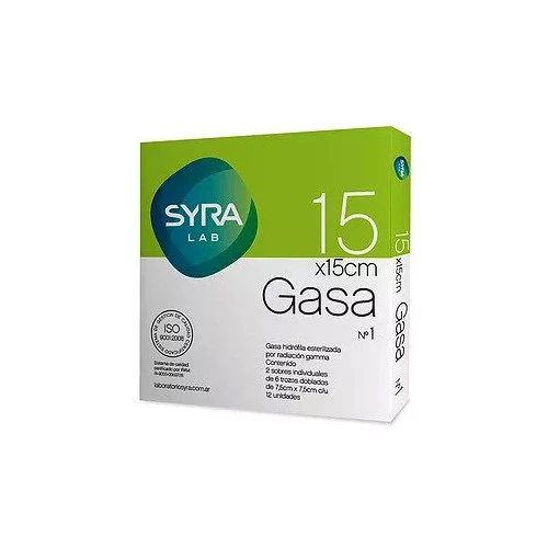 Gasa Esteril 15x15 Caja 1 12 Trozos - Syra