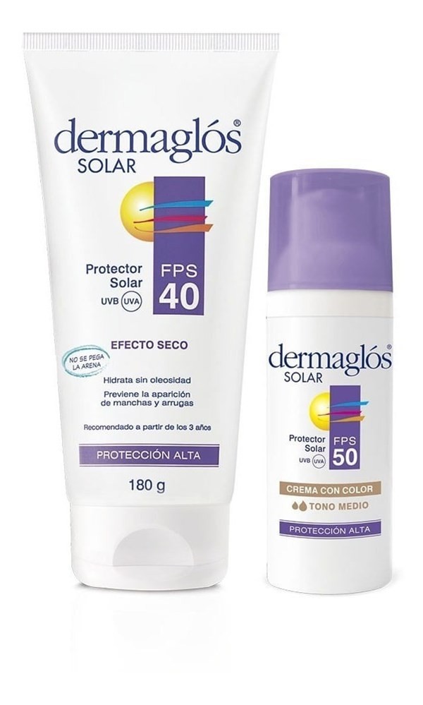 Kit Dermaglós Solar Efecto Seco Fps 40 + Tono Medio Fps 50 #1
