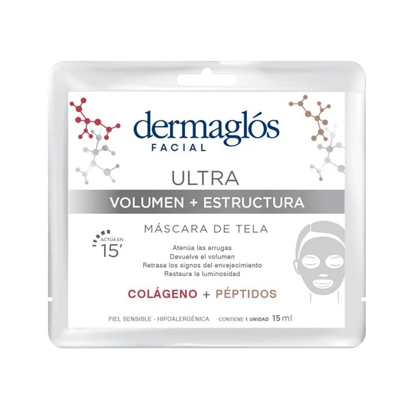 Dermaglós Máscara de Tela Ultra Volumen + Estructura 15 ml 1 Unidad