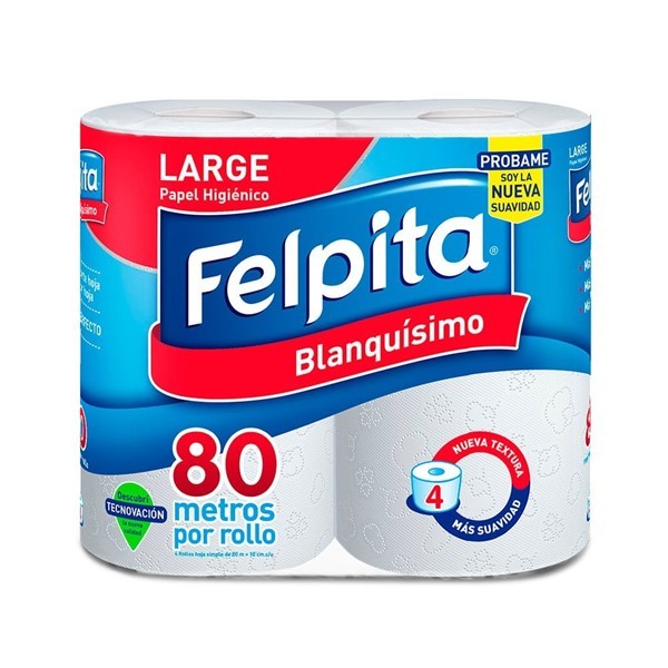 Papel Higienico Felpita Hoja Simple 4x80 #1