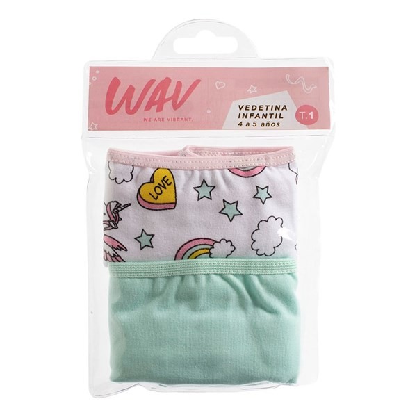 Vedetina Wav Kids Infantil Unicornio Talle 1 4 a 5 Años Pack x 2 un alt