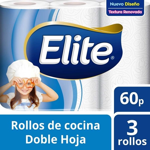 Rollo De Cocina Elite Floral 60 Paños 3 U