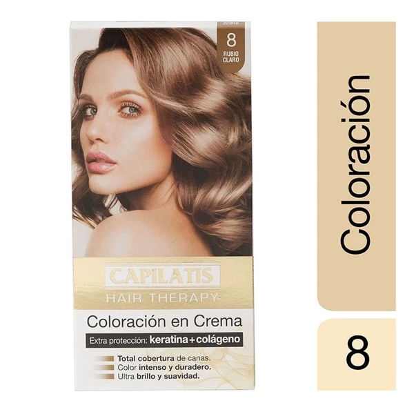 Capilatis Kit Coloración en Crema Rubio Claro N°8