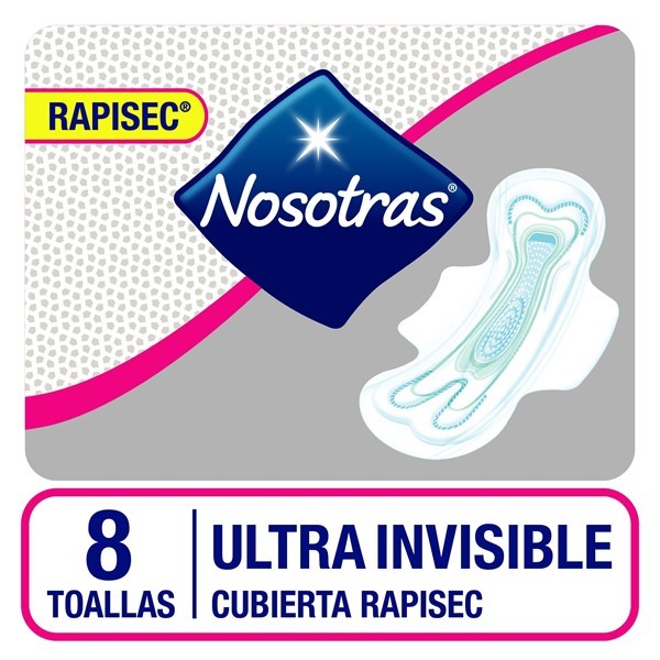 Nosotras Toallitas Higiénicas Rapisec Ultrainvisible X 8 U | Unico alt