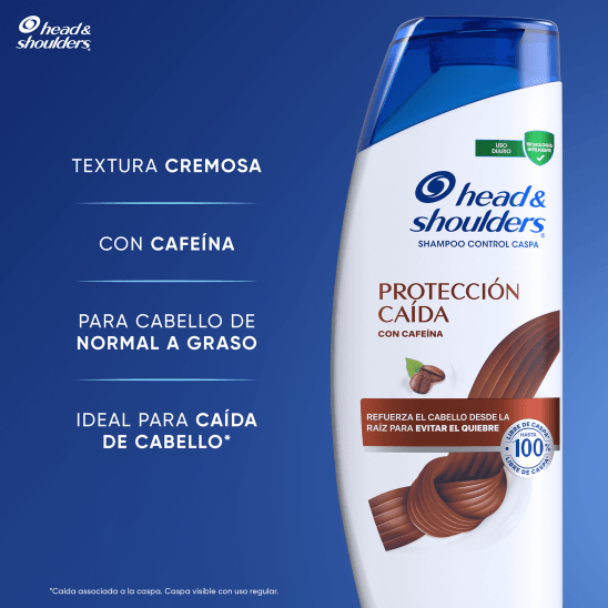 Shampoo Head & Shoulders Protección Caída Con Cafeína 650 ml alt