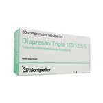 Montpellier Diapresan Triple Valsartán + Hidroclorotiazida + Amlodipino 160 / 12,5 / 5 Mg x 30 Comp #1