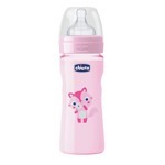 Chicco Mamadera Well Being Flujo Medio Rosa 250 Ml #1