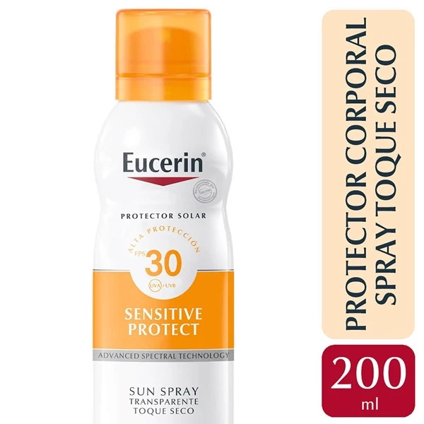 Eucerin Protector Solar Corporal en Spray Toque Seco Piel Sensible Fps30 200 ml