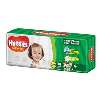 Huggies Active Sec Xxg 34 pañales #1