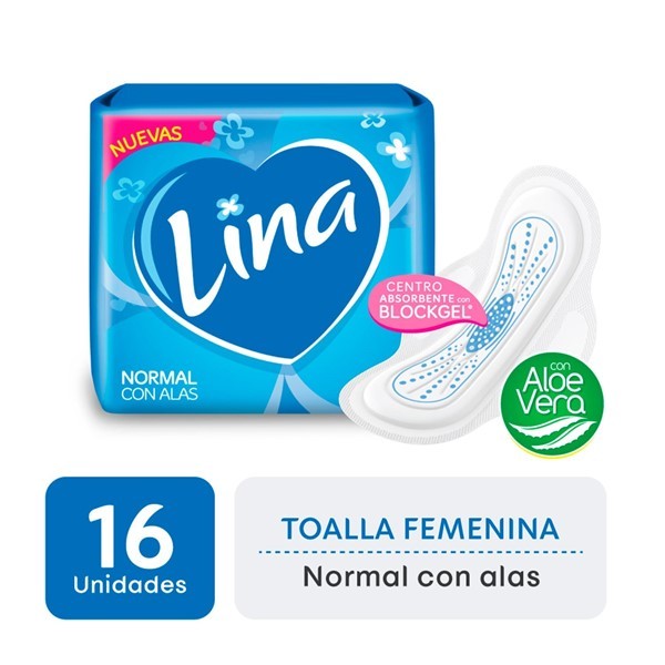 Lina Normal C/ Alas Toallas Femeninas  X 16 Unid