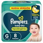 Pampers Pañales Baby Dry x 8 Unidades Talle g #1