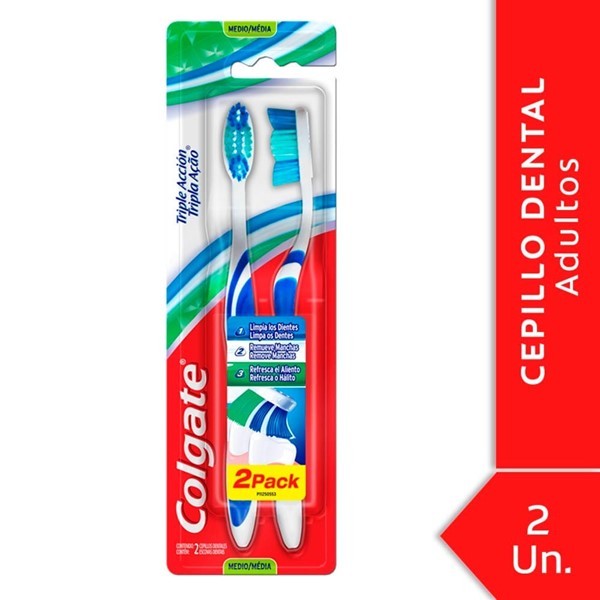 Cepillo Dental Colgate Triple Acción Medio 2 U