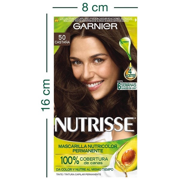 Garnier Nutrisse Kit de Coloracion 50 Castaño 50 Castano Claro alt