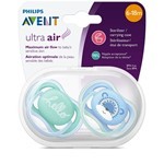Chupete Avent Ultra Air Liso Hello Nene 6 a 18 meses x 2 un Sfc 342_22 #1