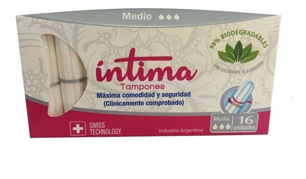 Intima Tampones Máxima Comodidad Y Seguridad Medio 16U Unico