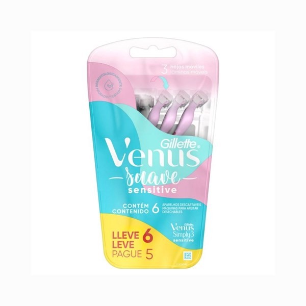 Gillette Máquina de Afeitar Venus Suave Sensitive | 6 unidades #1