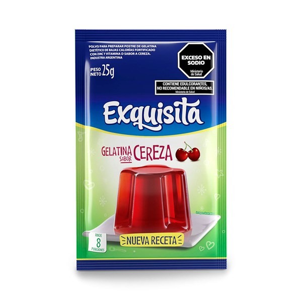 Gelatina Light Exquisita de Cereza 25 g. #1