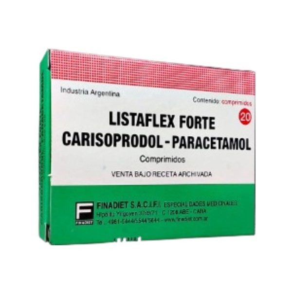 Finadiet Listaflex Forte Carisoprolol + Paracetamol x 20 Comp #1