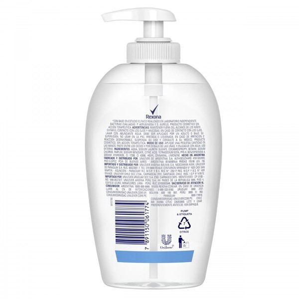 Jabón Liquido Antibacterial Rexona Original 250ml alt