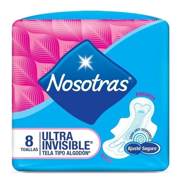 Nosotras Toallitas Higiénicas Tela Ultrainvisible x 8 U Unico alt