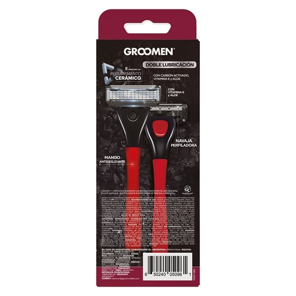 Máquina de Afeitar Groomen 500 sistema Mango + 1 Repuesto alt