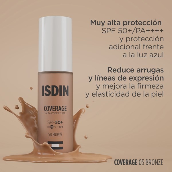 Isdin Base Maquillaje Coverage Spf50 30 ml Tono 5 Bronze alt