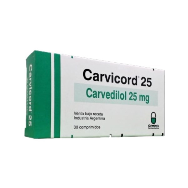 Géminis Farmacéutica Carvicord Carvedilol 25 Mg x 30 Comp Ranurados #1