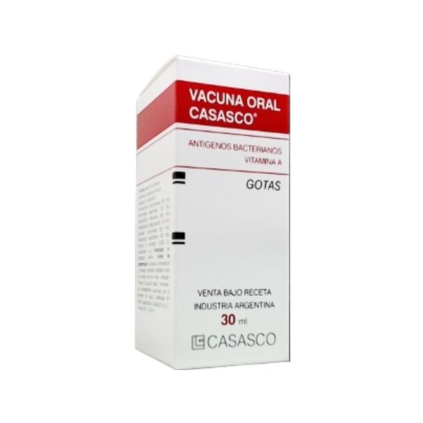 Vacuna Oral Casasco Lisado Bacteriano + Vit.A Frasco Gotero x 30 ml