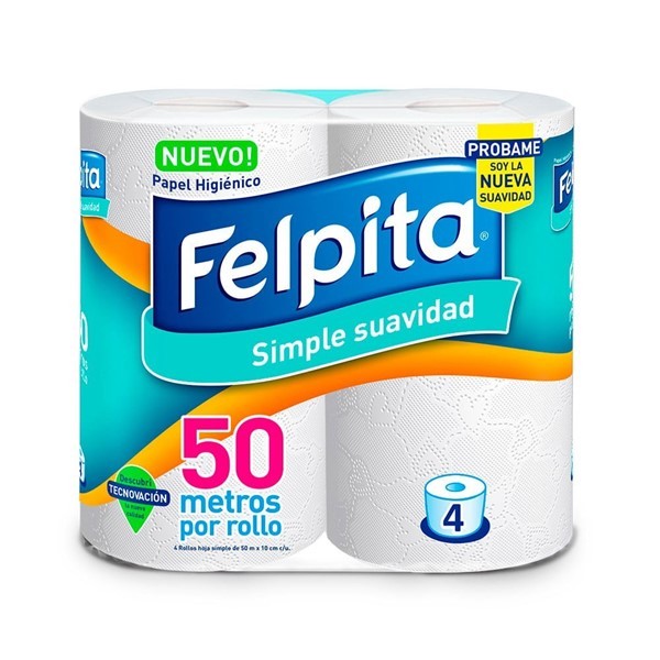 Papel Higienico Felpita Hoja Simple 4x50 #1