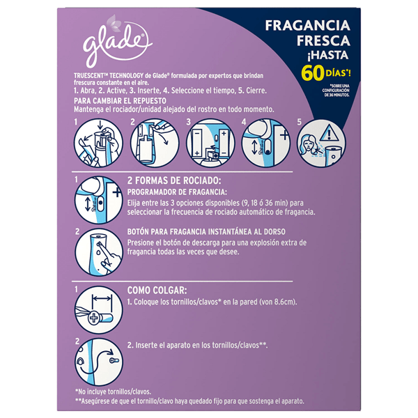 Aromatizante de Ambientes Automático Glade Lavanda Y Vainilla Aparato + Repuesto 175 gr alt
