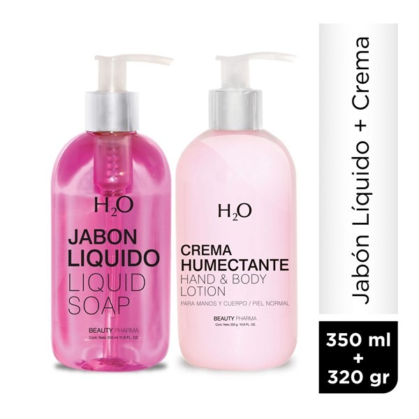 Set H2O Jabón Líquido Pink + Crema Humectante Piel Normal 320 gr #1