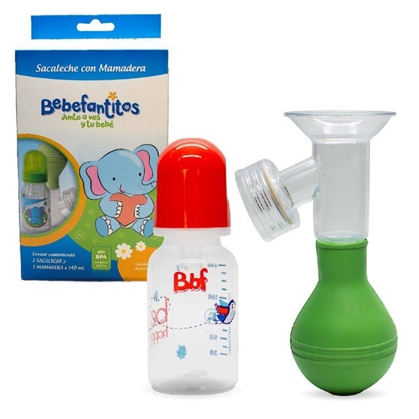 Bebefantitos Sacaleche Con Pezonera Plástica Y Mamadera 140 ml alt