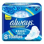 Always Seca Maxi Protección Toallitas Femeninas C/Alas x 8 U Unico #3