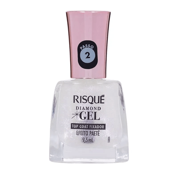 Risque Esmalte de Uñas en Gel Diamond Top Coat Color Efeito Paeté #1
