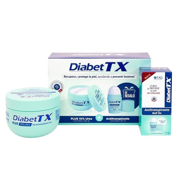 Diabettx Kit Antitranspirante Roll On + Crema Plus Urea 10% 250 gr #1