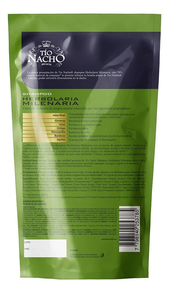 Tio Nacho Doypack Shampoo Herbolaria Milenaria 400 ml alt