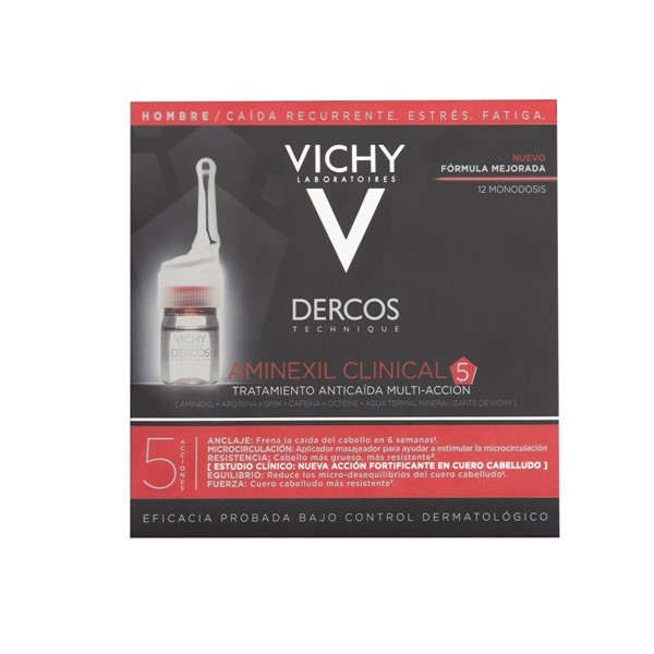 Vichy Dercos Tratamiento Capilar Ampollar Anticaida 12 hombre( Unidades) #1