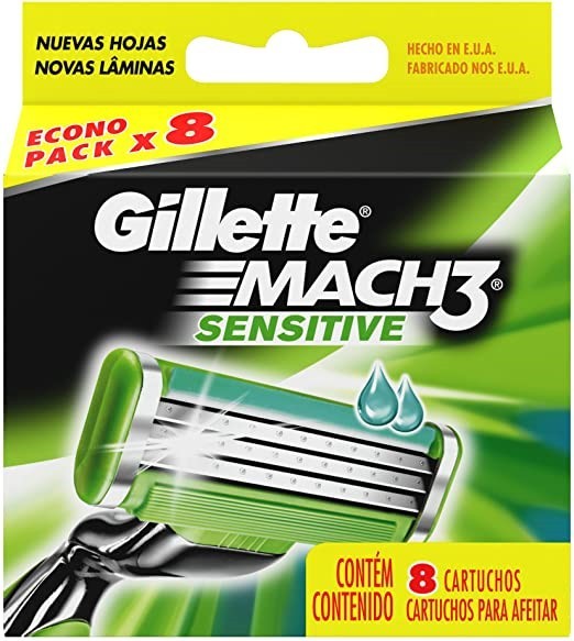 Gillette Cartuchos Para Afeitar 3 mach Sensitive (8 Unidades) alt