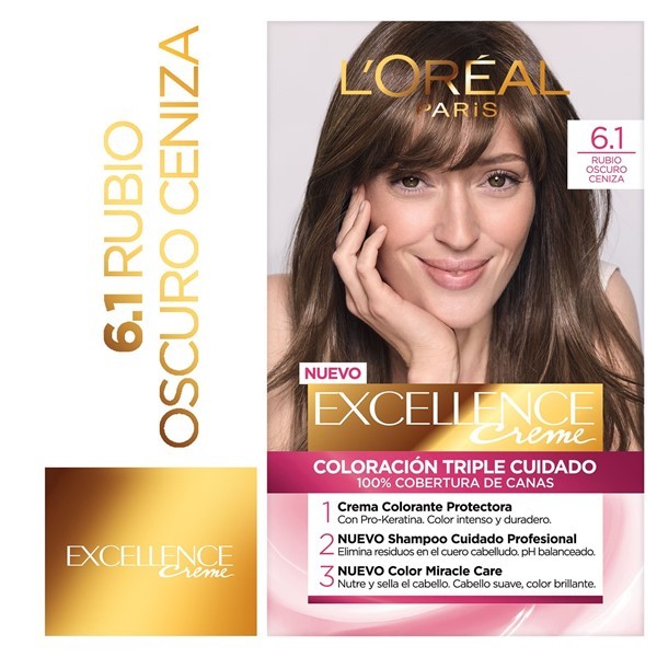 Excellence Kit Coloracion 6.1 Rubio Oscuro Ceniza #1