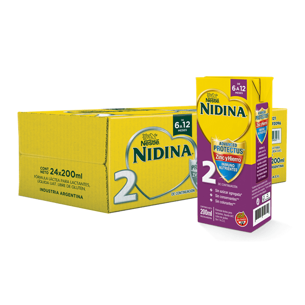 Leche Líquida Nidina de 6 a 12 meses x 24 un x 200 ml