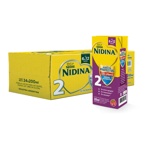 Leche Líquida Nidina de 6 a 12 meses x 24 un x 200 ml