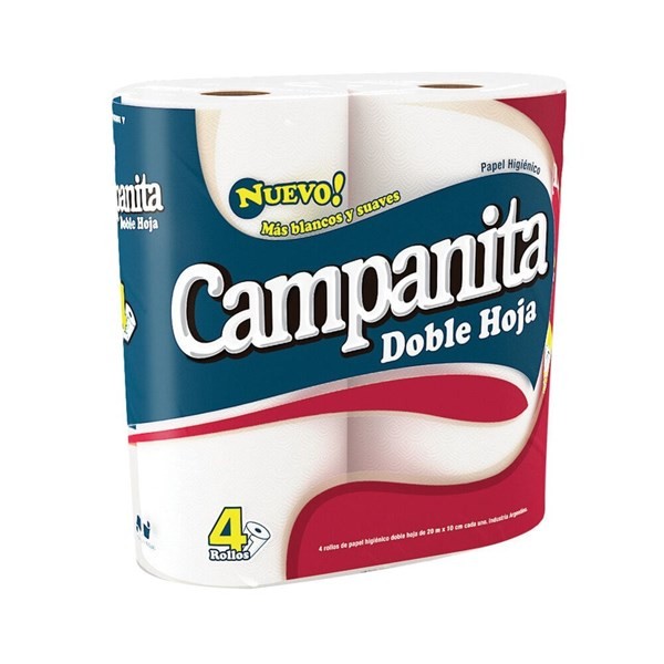 Papel Higiénico Doble Hoja Campanita 4 x 20 m. #1