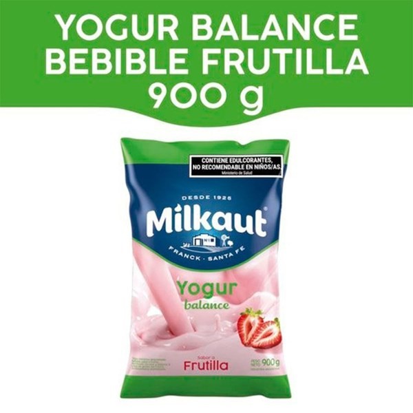Yogur Milkaut Balance Frutilla 900 g