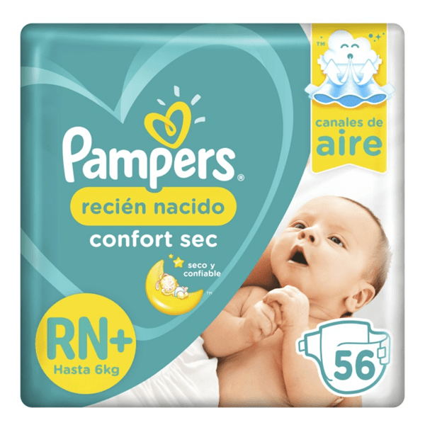 Pampers Confort Sec Recién Nacido 56 Unidades Rn (56 Unidades)