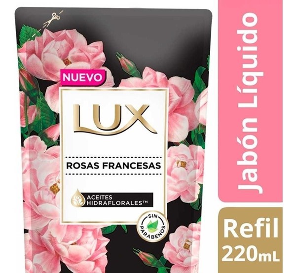 Lux Rosas Francesas Jabón Líquido Repuesto x 220 ml