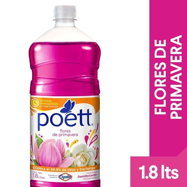 Limpiador Desinfectante De Pisos Poett Flores De Primavera 1.8 L