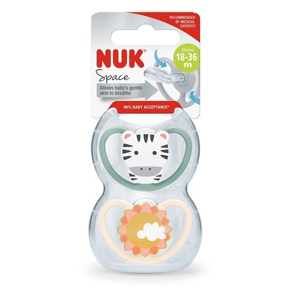Nuk Chupete Space T3 Cebra/Sol (2 Unidades) alt