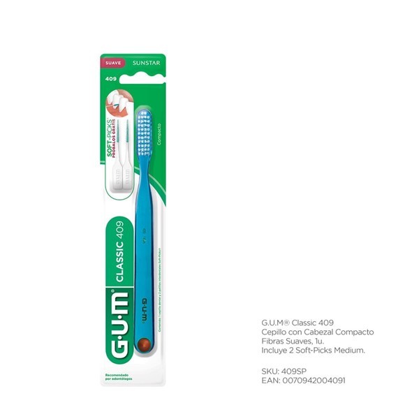 Gum Cepillo Dental Classic Compacto 409 Suave alt