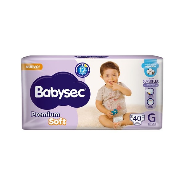 Pañal Talle G Babysec Premium 40 Uni #1